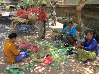 The Temple was bustling with activity as preparations were made for a religious ceremony.