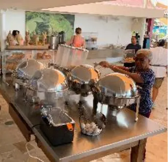 The breakfast buffet